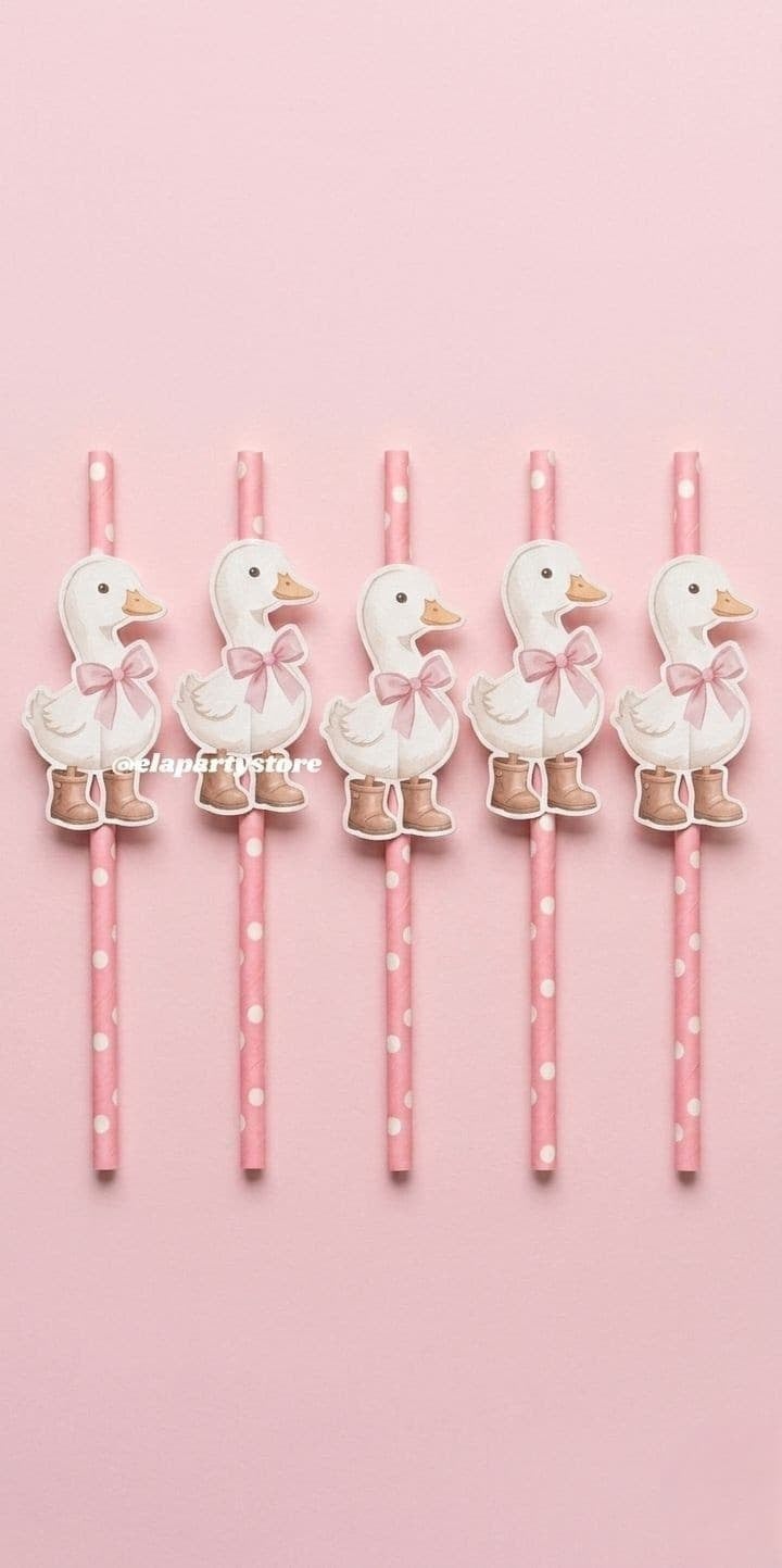 Ördek Temalı Pipet (8 Adet)