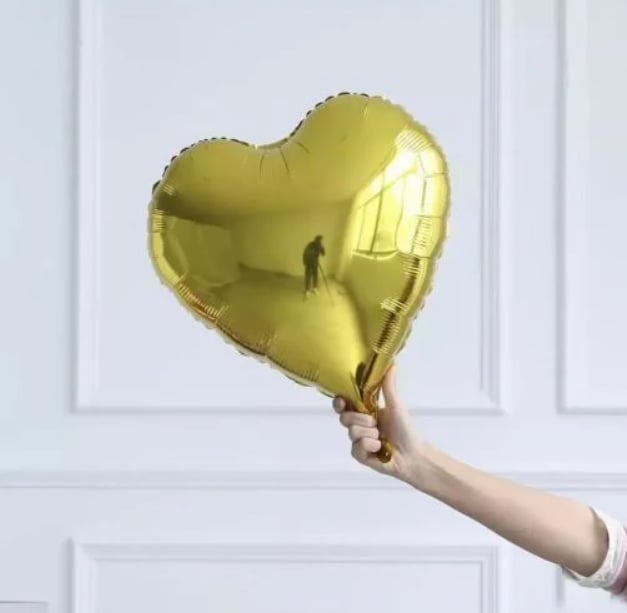Parlak Gold Kalp Folyo Balon