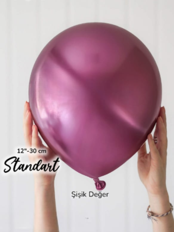 Pembe Krom Balon (5 Adet)