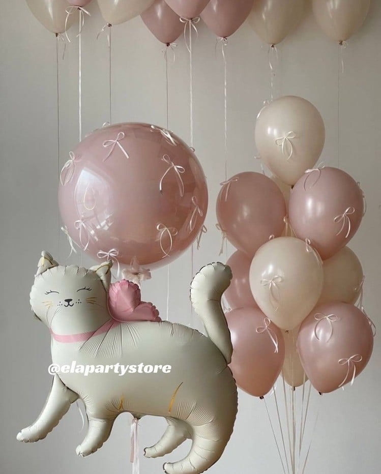 PİNK BLUSH CAT FOLYO BALON KONSEPT