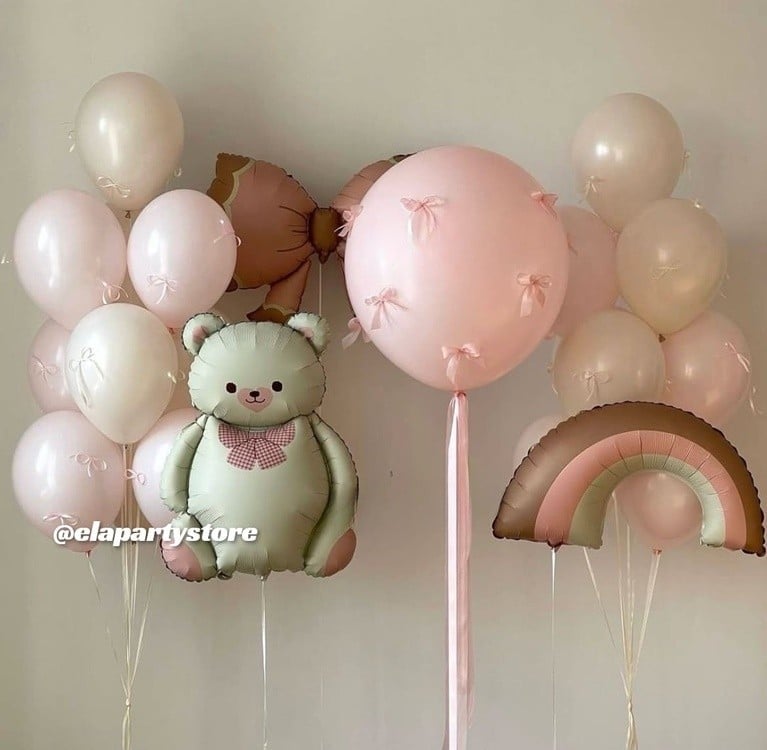 PİNK RİBBON BEAR FOLYO BALON SET