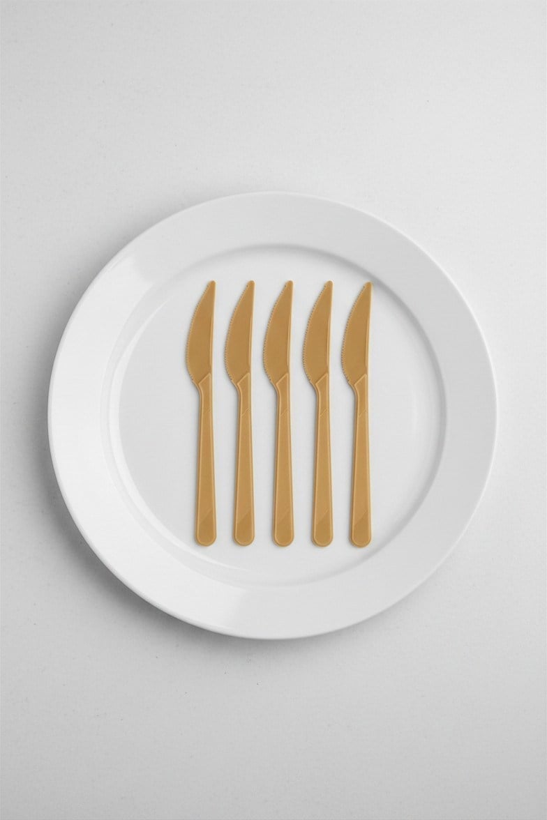 Plastik Gold Bıçak (25 Adet)
