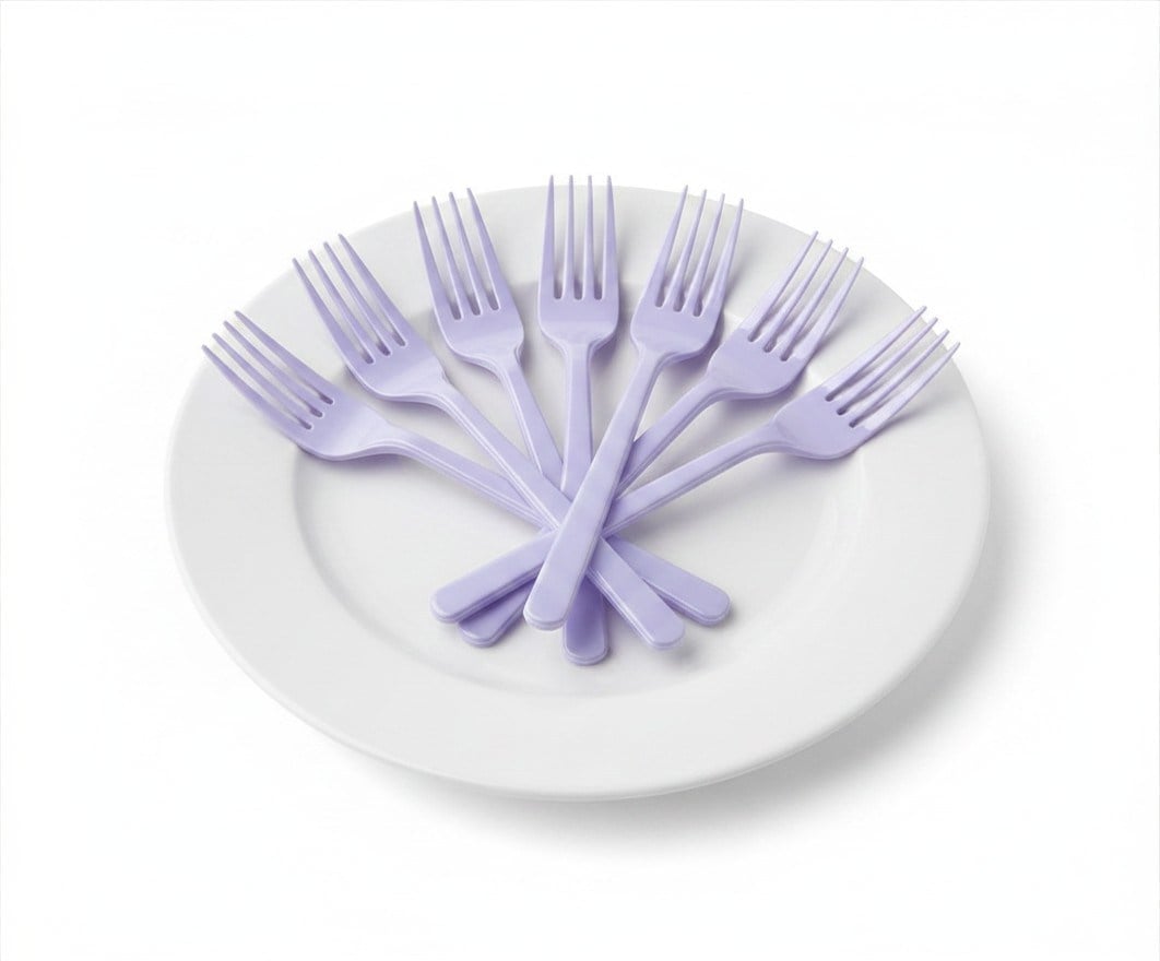 Plastik Lila Çatal (25 Adet)