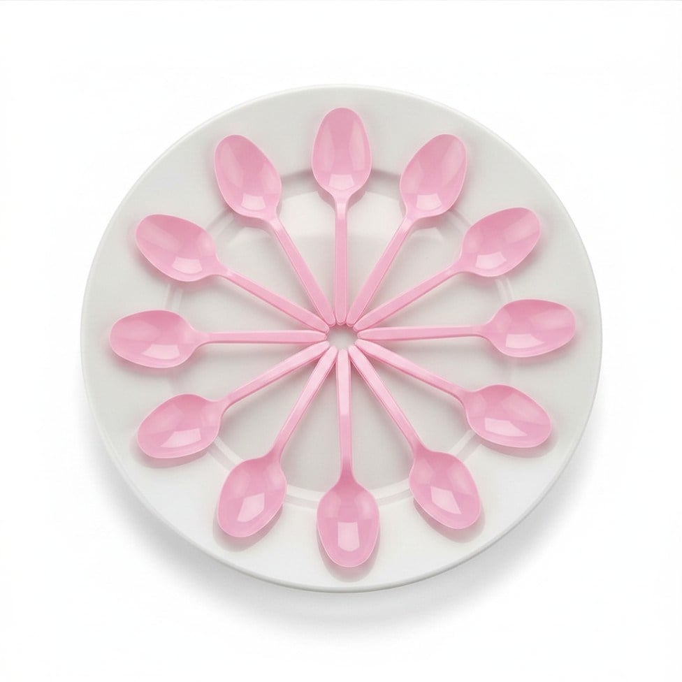 Plastik Pembe Kaşık (25 Adet)