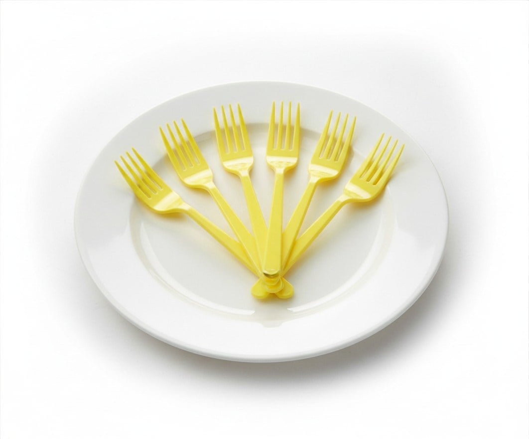 Plastik Sarı Çatal (25 Adet)