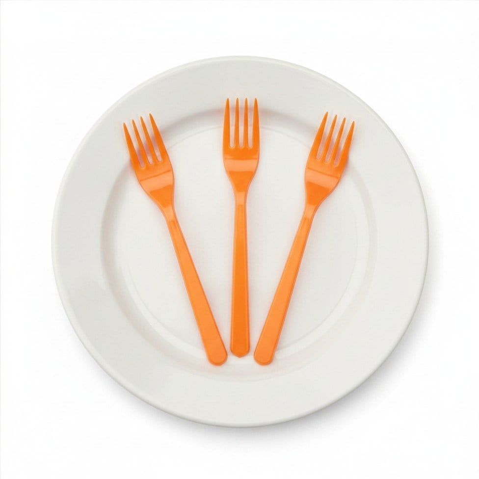 Plastik Turuncu Çatal (25 Adet)