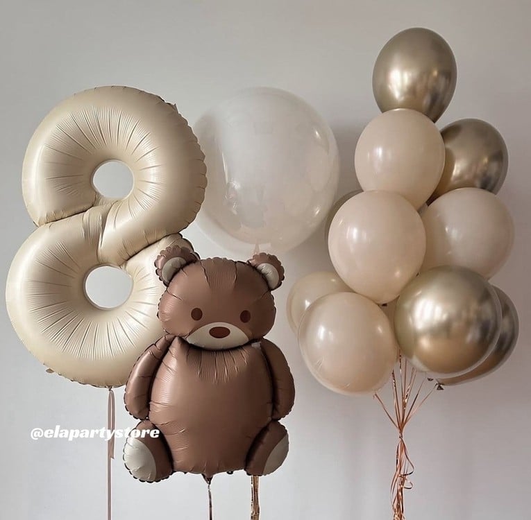 RETRO BROWN BEAR FOLYO BALON KONSEPT