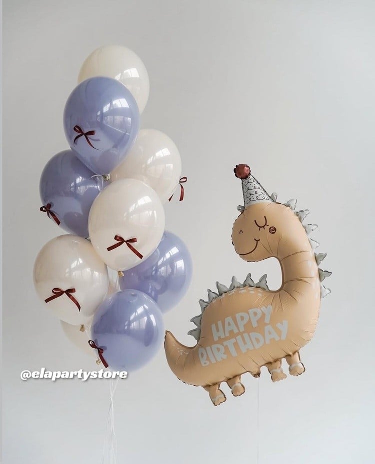 RETRO HAPPY BİRTHDAY YAZILI DİNAZOR FOLYO BALON KONSEPT
