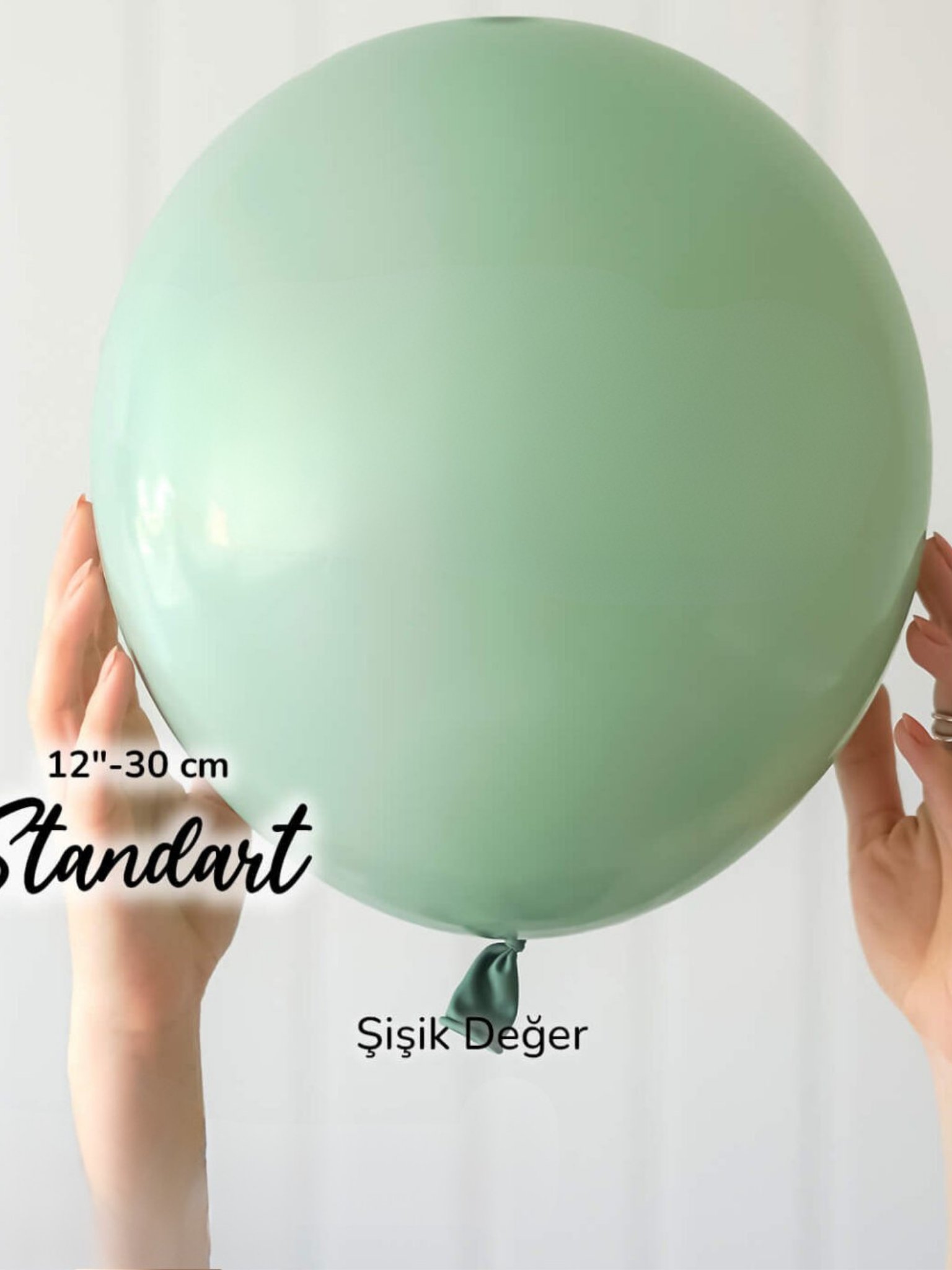 Retro Kış Yeşili Balon (10 Adet)