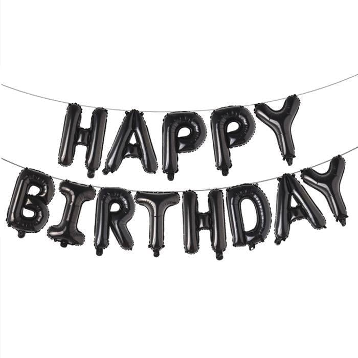 Siyah Happy Birthday Yazılı Folyo Balon