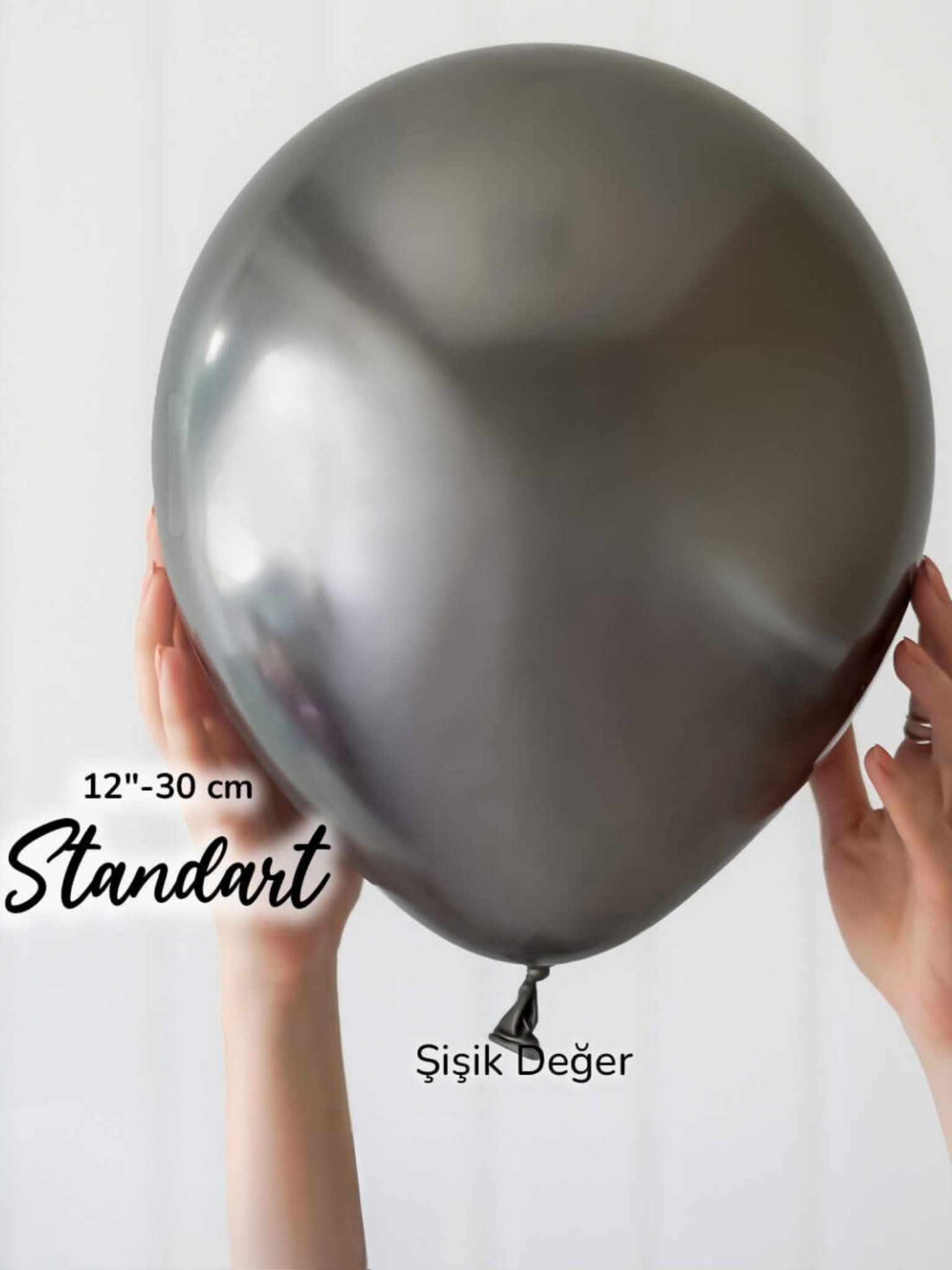 Uzay Grisi Krom Balon (5 Adet)