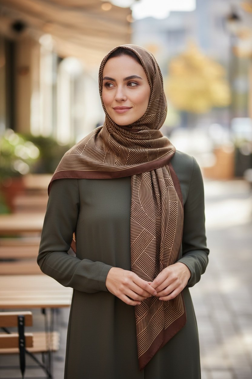 ✨ %100 Saf İpek Crepe de Chine Eşarp - Özel Tasarım Tok Duruşlu ✨90x90