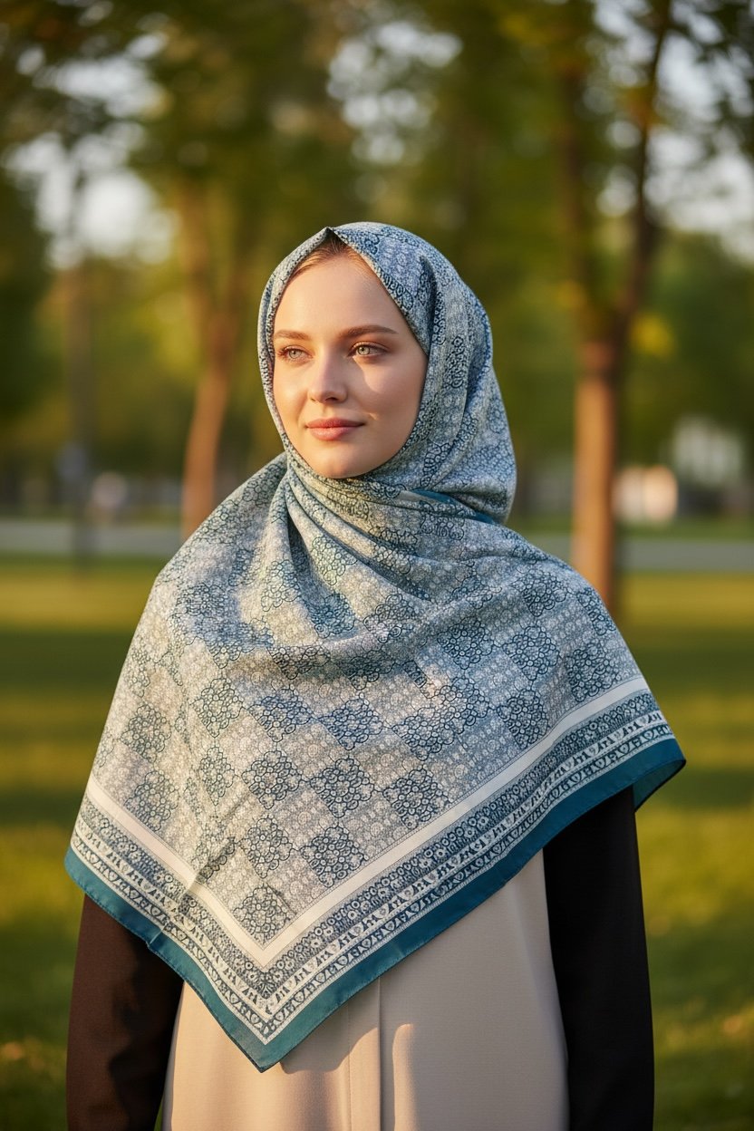 ✨ %100 Saf İpek Twill Eşarp - Özel Tasarım Tok Duruşlu ✨90x90