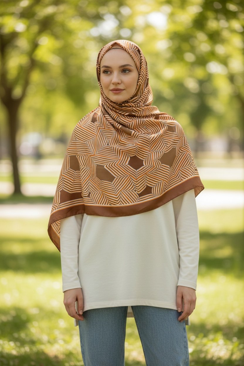 ✨ %100 Saf İpek Twill Eşarp - Özel Tasarım Tok Duruşlu ✨90x90