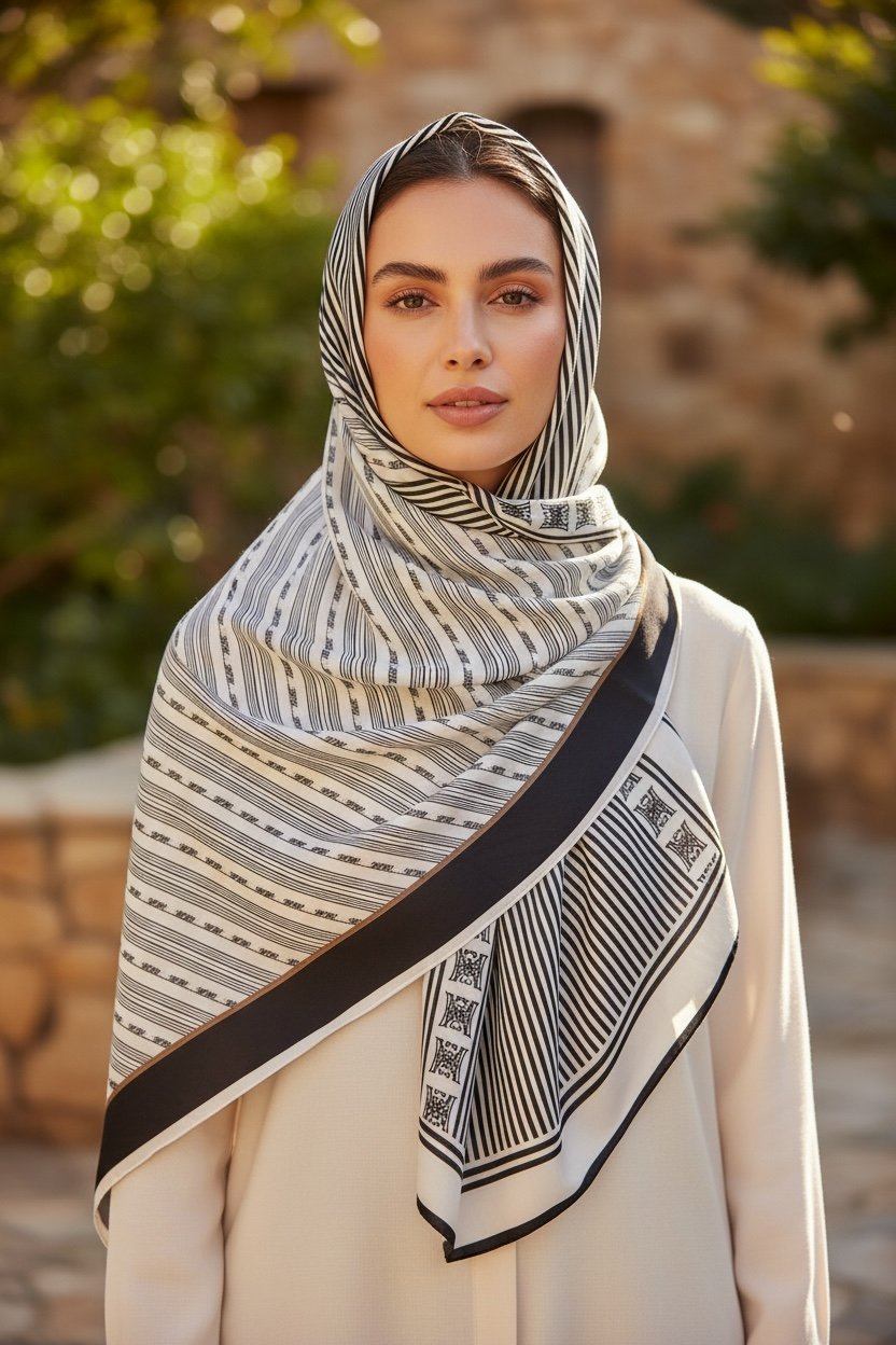 ✨ %100 Saf İpek Twill Eşarp - Özel Tasarım Tok Duruşlu ✨90x90