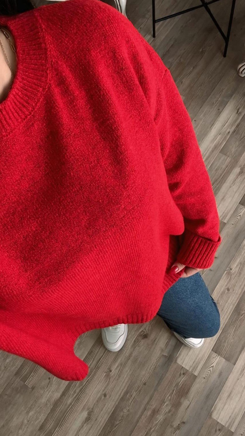 Kırmızı Oversize Kazak