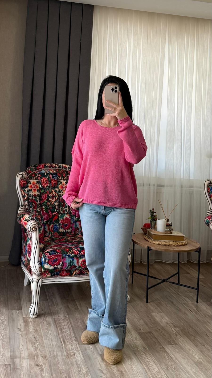 Pembe Merserize Bluz