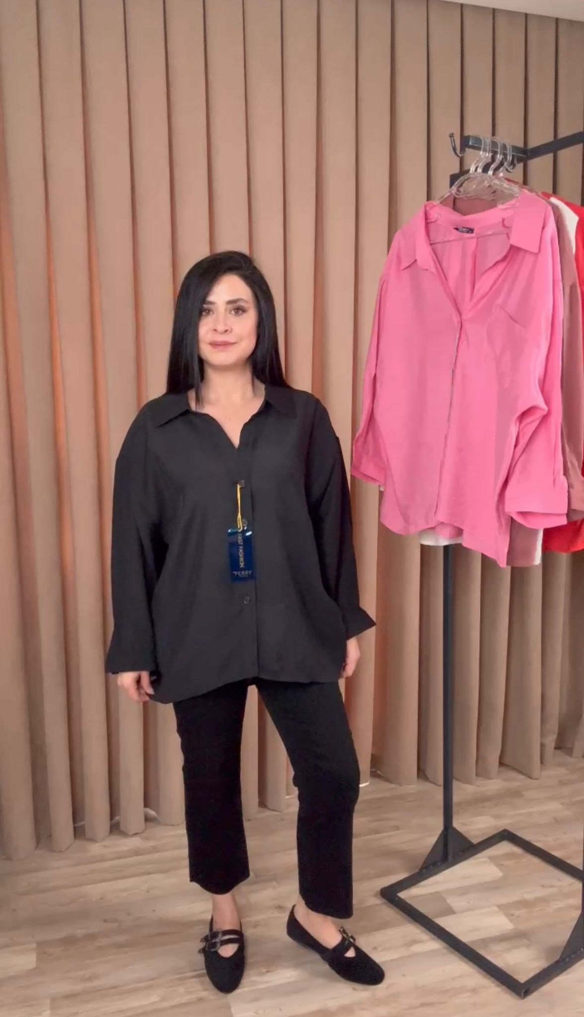 Premium Siyah Oversize Gömlek