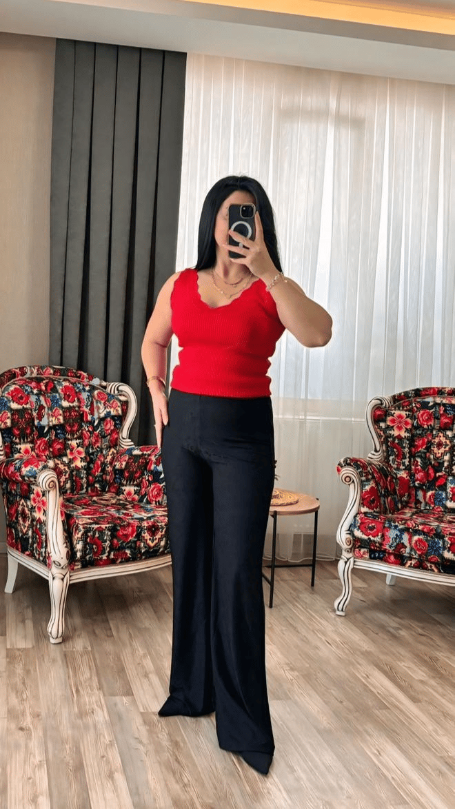 Siyah Desenli Zr Pantolon