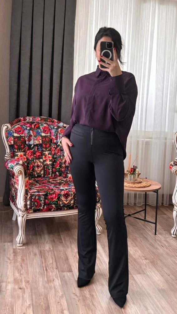 Tayt Pantolon Önü Fermuarlı