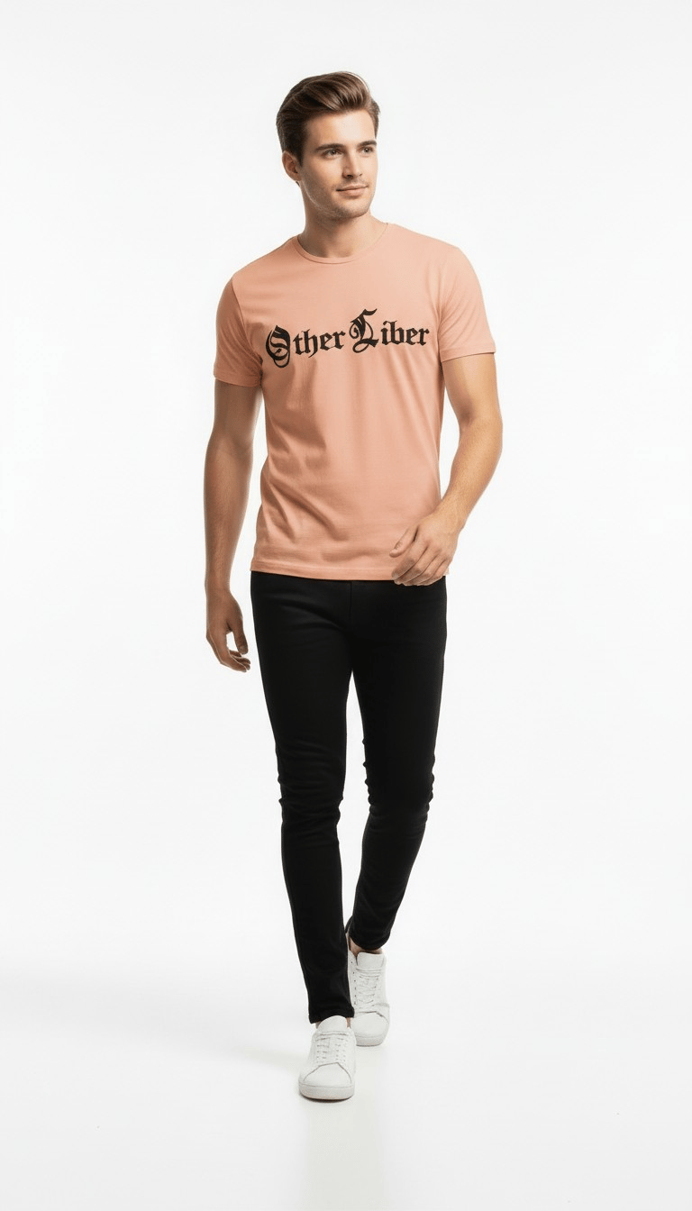 Erkek Modern Baskılı Günlük T-Shirt