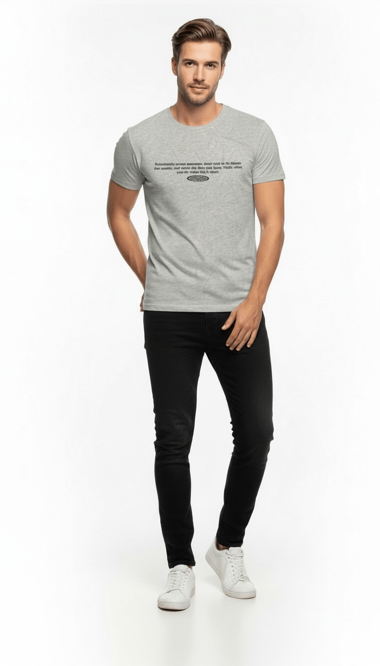 Minimal Yazı Baskılı Erkek Günlük T-Shirt Urban Stil