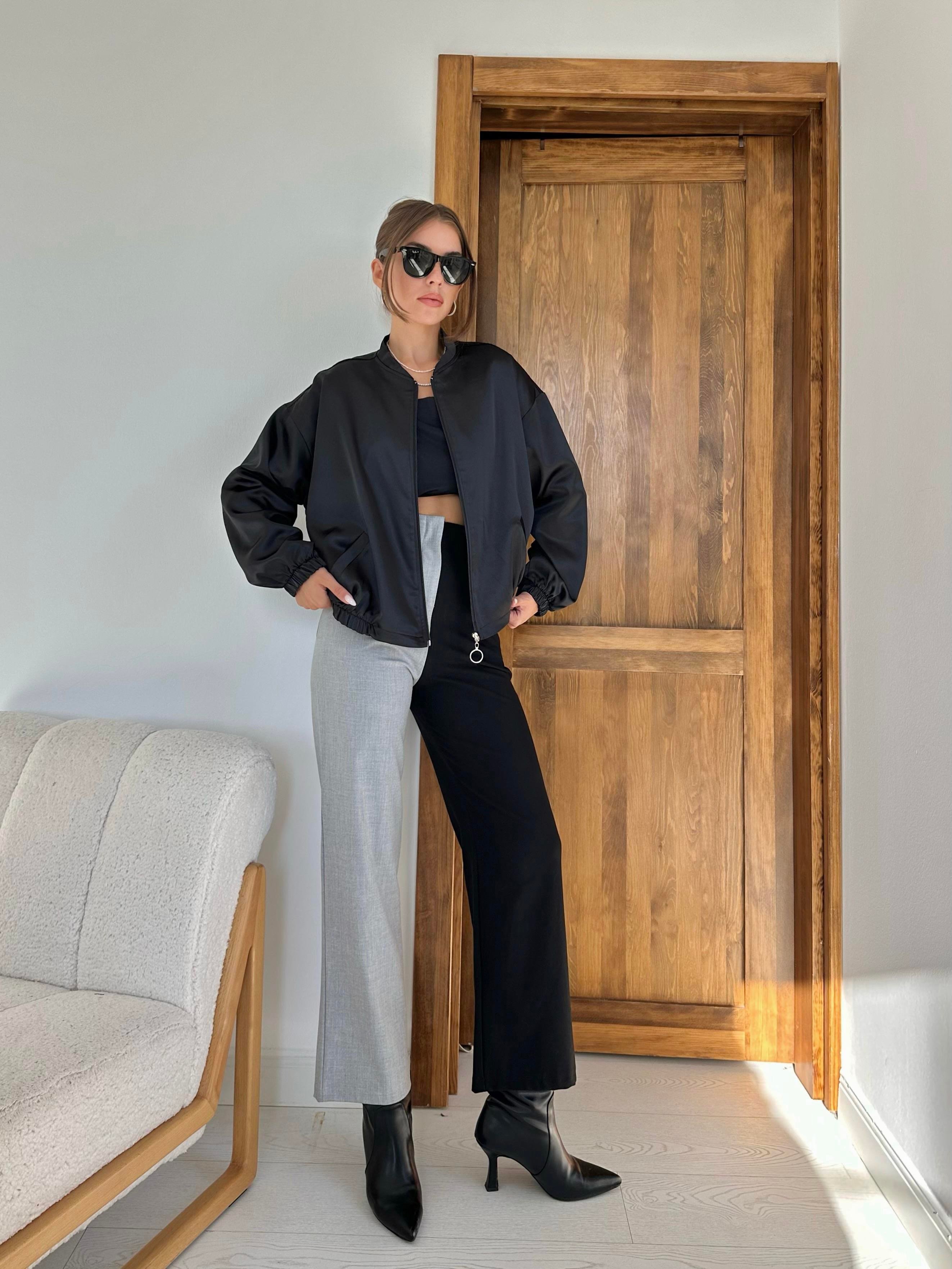 Siyah Bomber Ceket