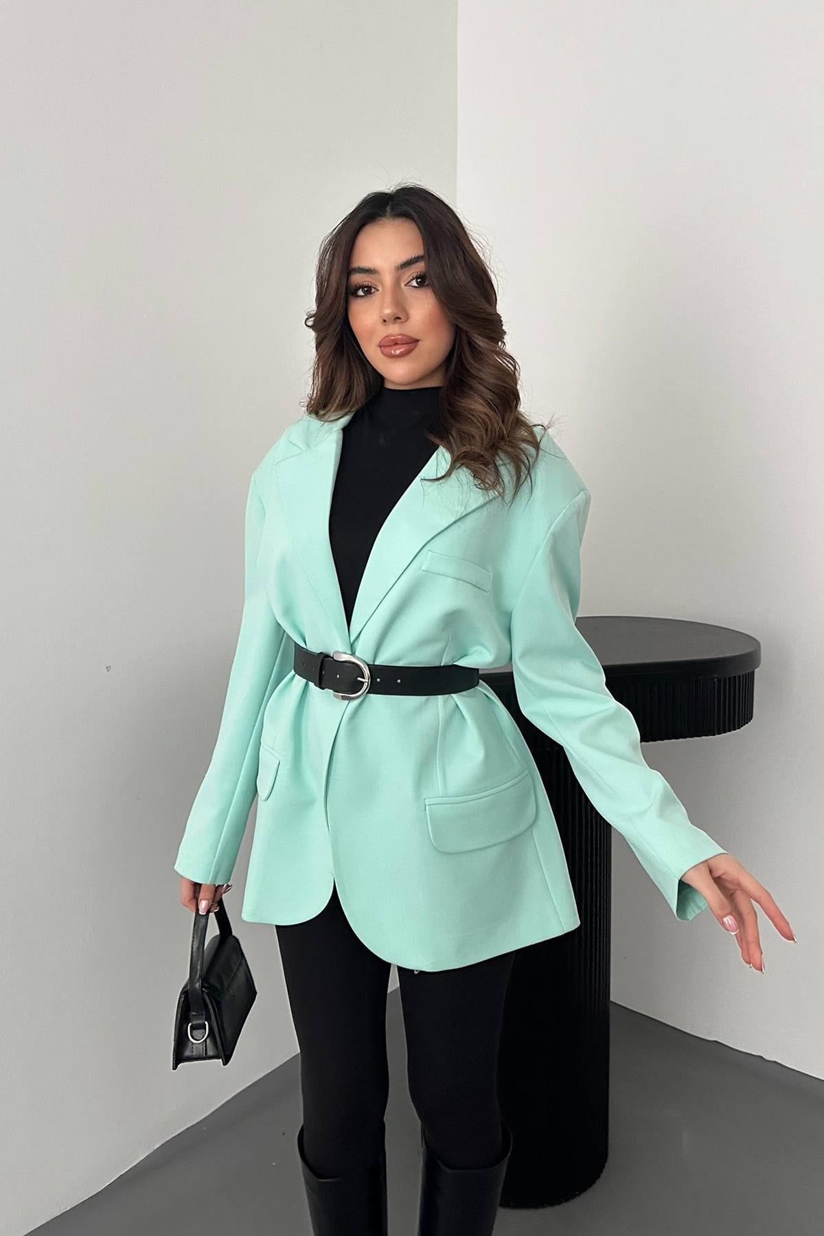 Toptan Mint Oversize Ceket