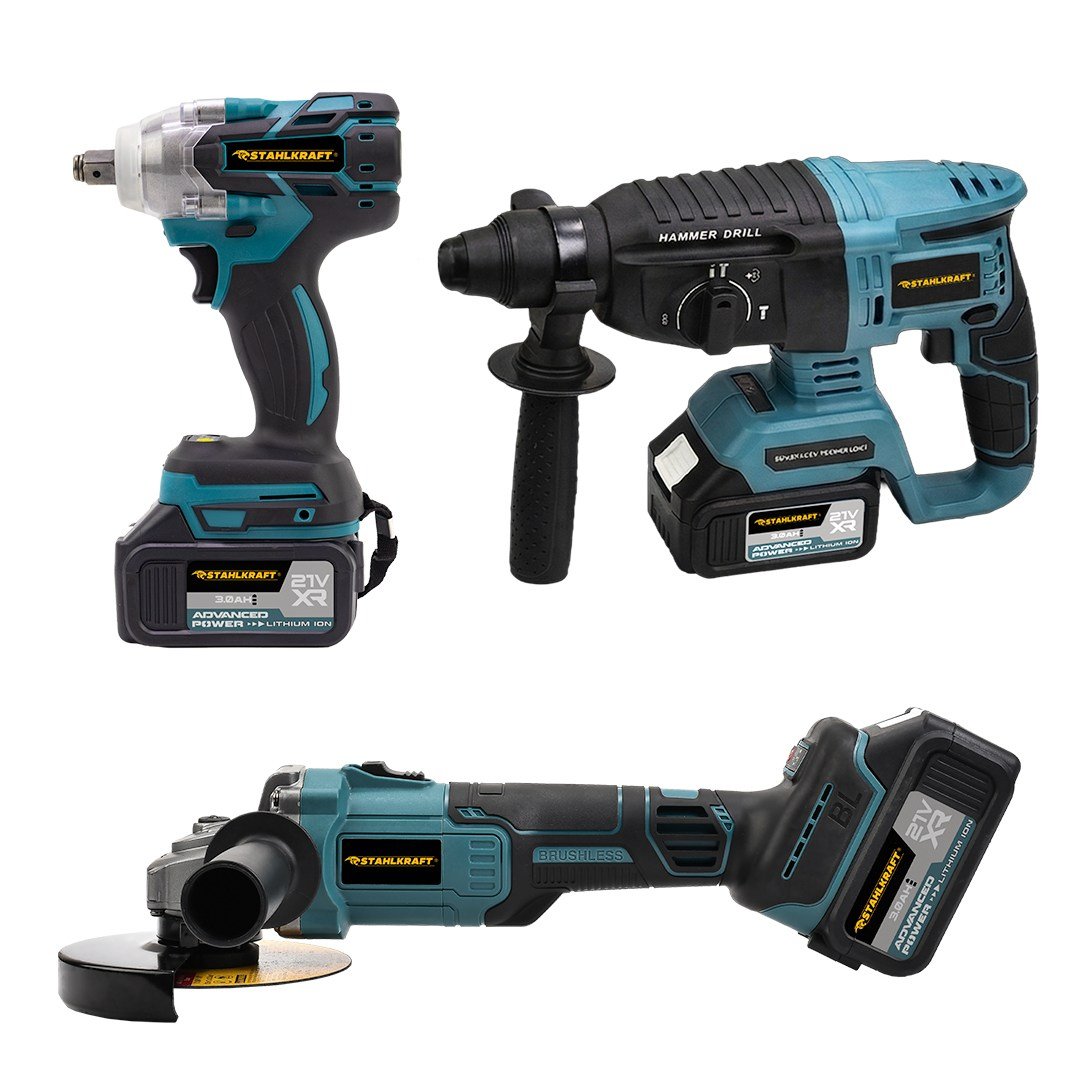 STAHLKRAFT STH 9940 M  3'lü Max Torklu Somun Sıkma Şarjlı Matkap+ Hilti 2-26mm Şarjlı Taşlama 125mm