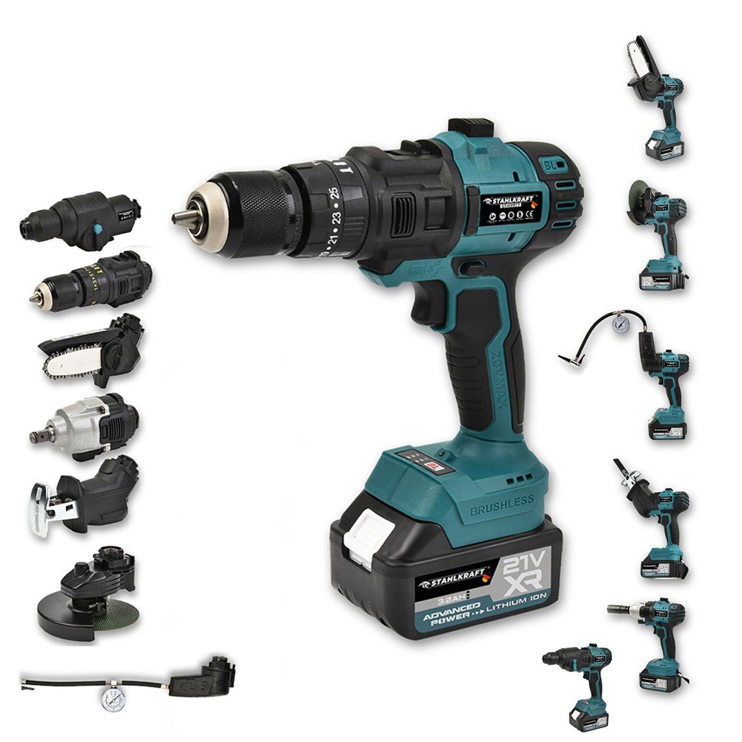 STAHLKRAFT STH 9977 7 Başlıklı Multi Tool Şarjlı Matkap Seti