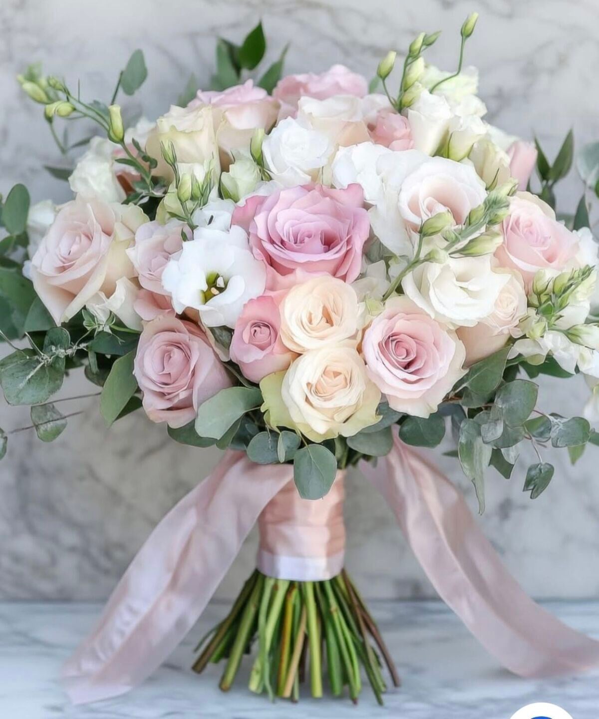 Pink Roses Bridal Bouquet
