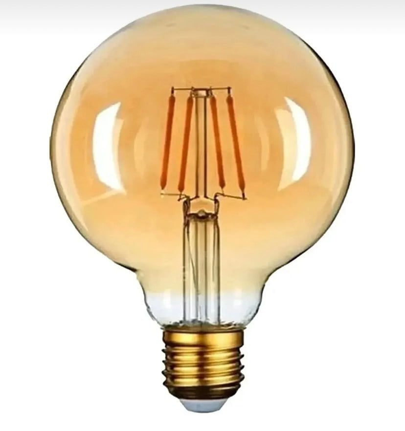 Dekoratif Rustik Bohem Led Ampul - E27 Duy - 6w -Sarı Güçlü Loş Işık (1 adet)