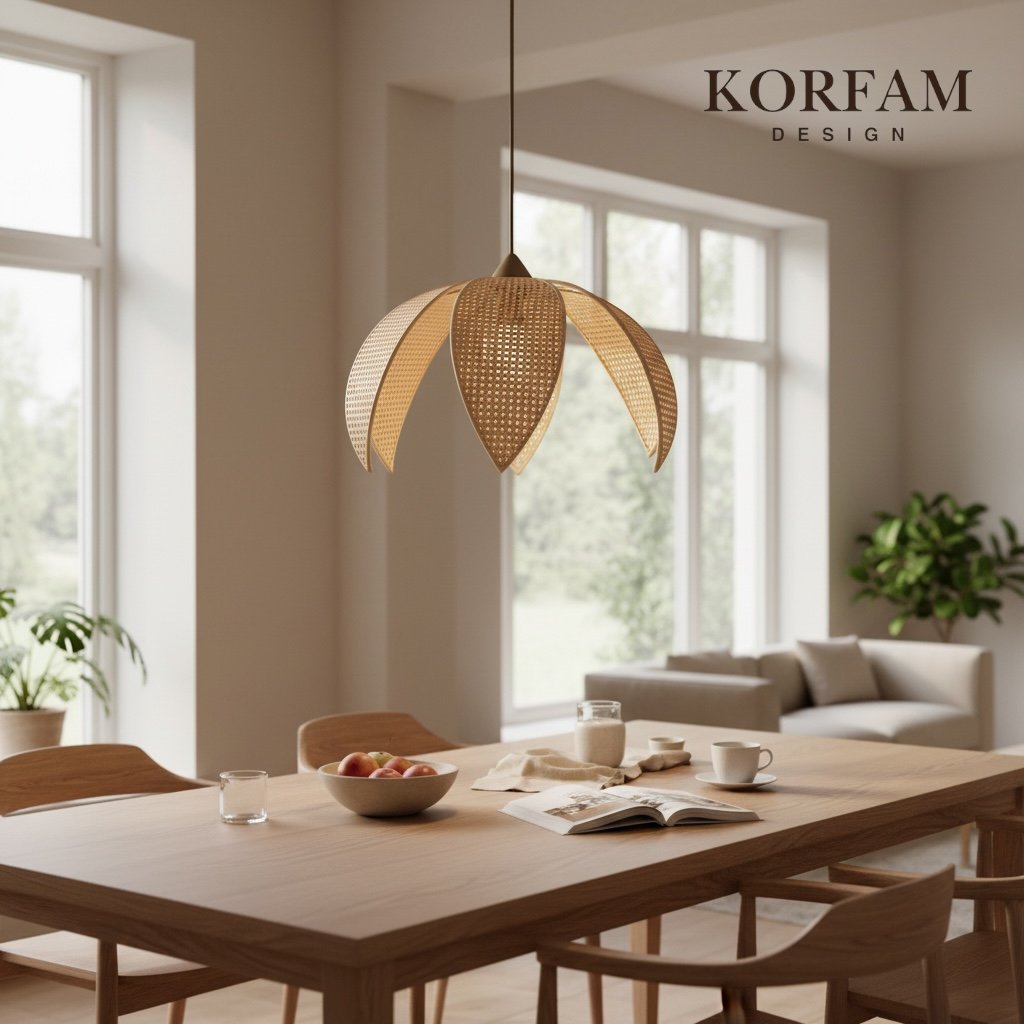 Krem Modern Hazeran Görünümlü Yapraklı Çiçek Şeklinde Bohem Avize