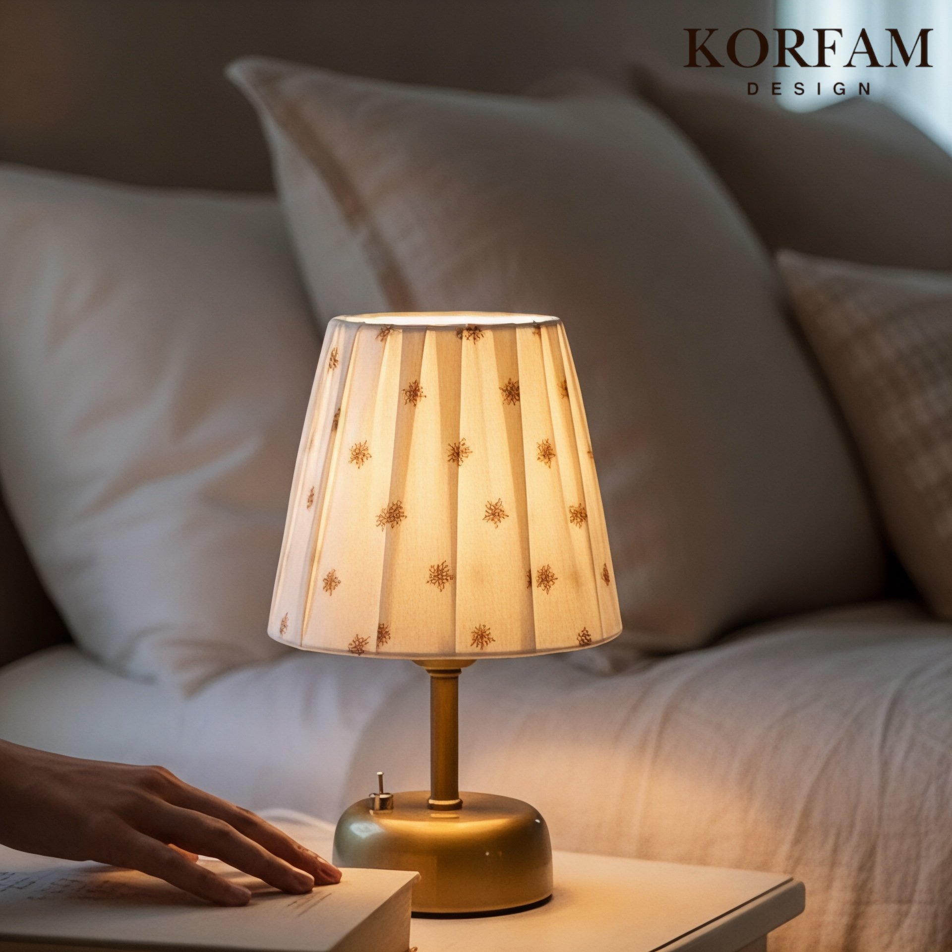 Yıldız İşlemeli Kumaş Masa & Gece Lambası