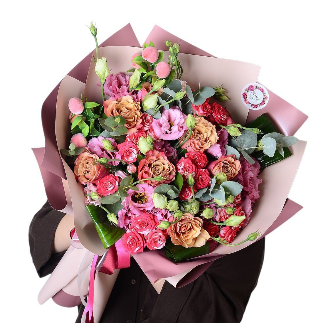 Orange and pink rose Gül Buketi 