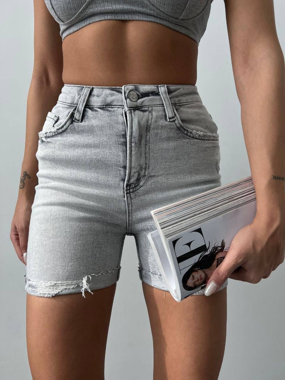Kadın Yüksek Bel Püsküllü Denim Bermuda Şort