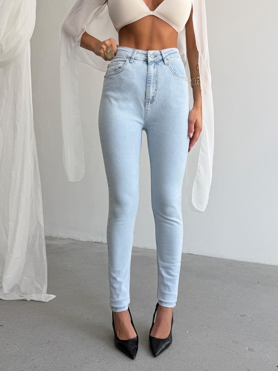 Kadın Yüksek Bel Skinny Jean Pantolon