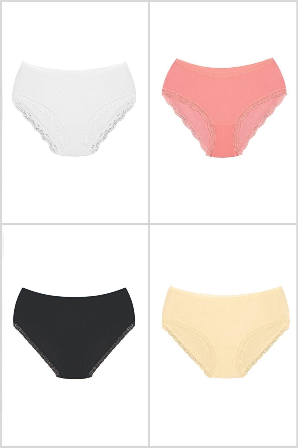 Paçası Dantelli Bato Bayan Kilot 4lü Paket