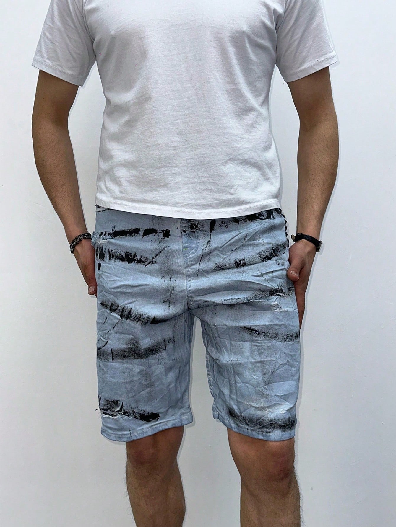 Street Style Hafif Esnek Erkek Jean Şort