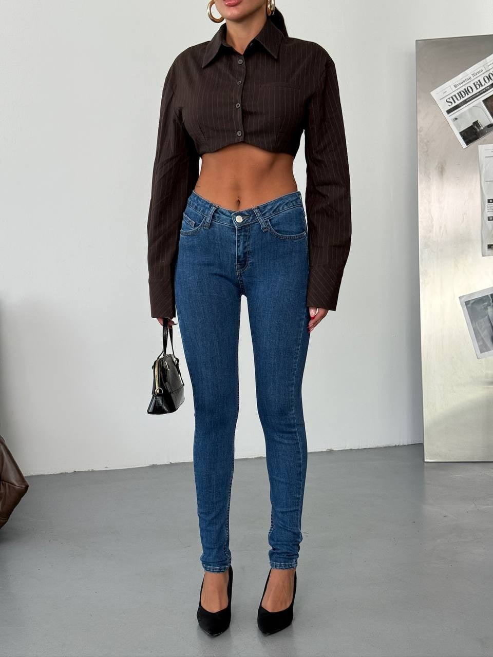 Yüksek Bel Likralı Skinny Jean