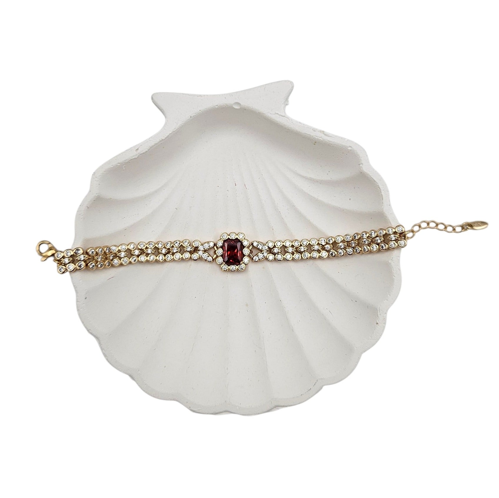 Vip Seri Xuping 18K Rose Kırmızı Baget Taşlı Vintage Bileklik