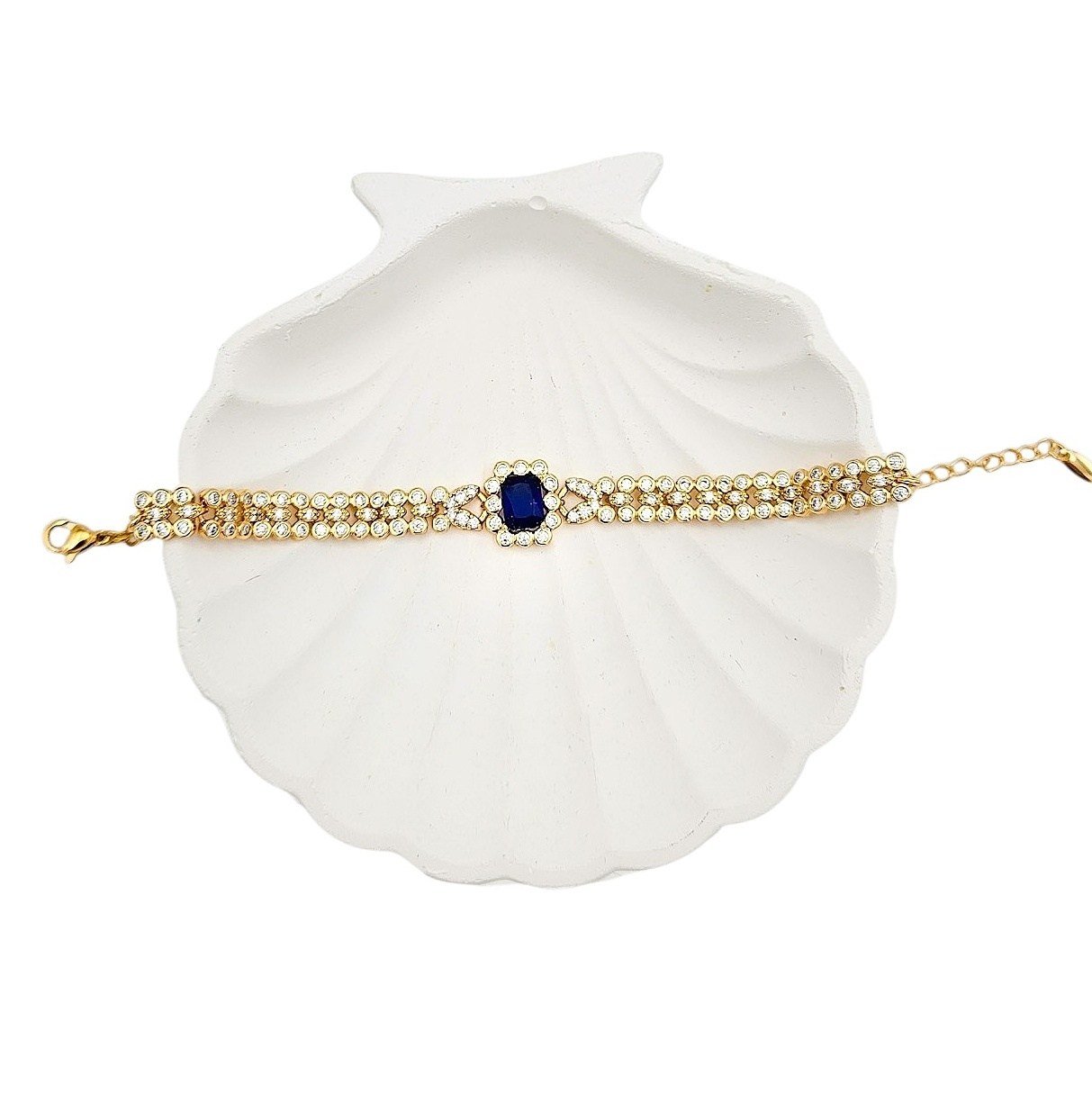 Vip Seri Xuping 18K Rose Lacivert Baget Taşlı Vintage Bileklik