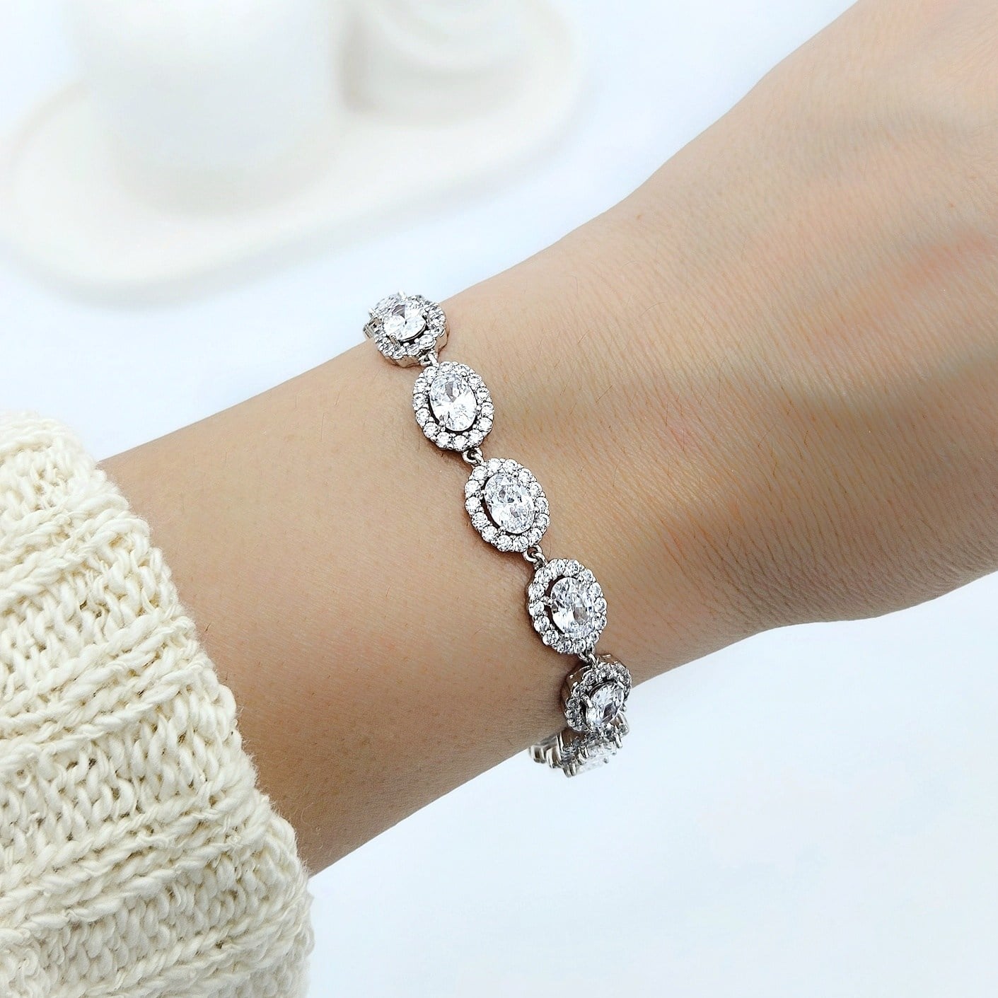 Vip Seri Xuping Pırlanta Model İri Zirkon Taşlı Silver Bileklik 