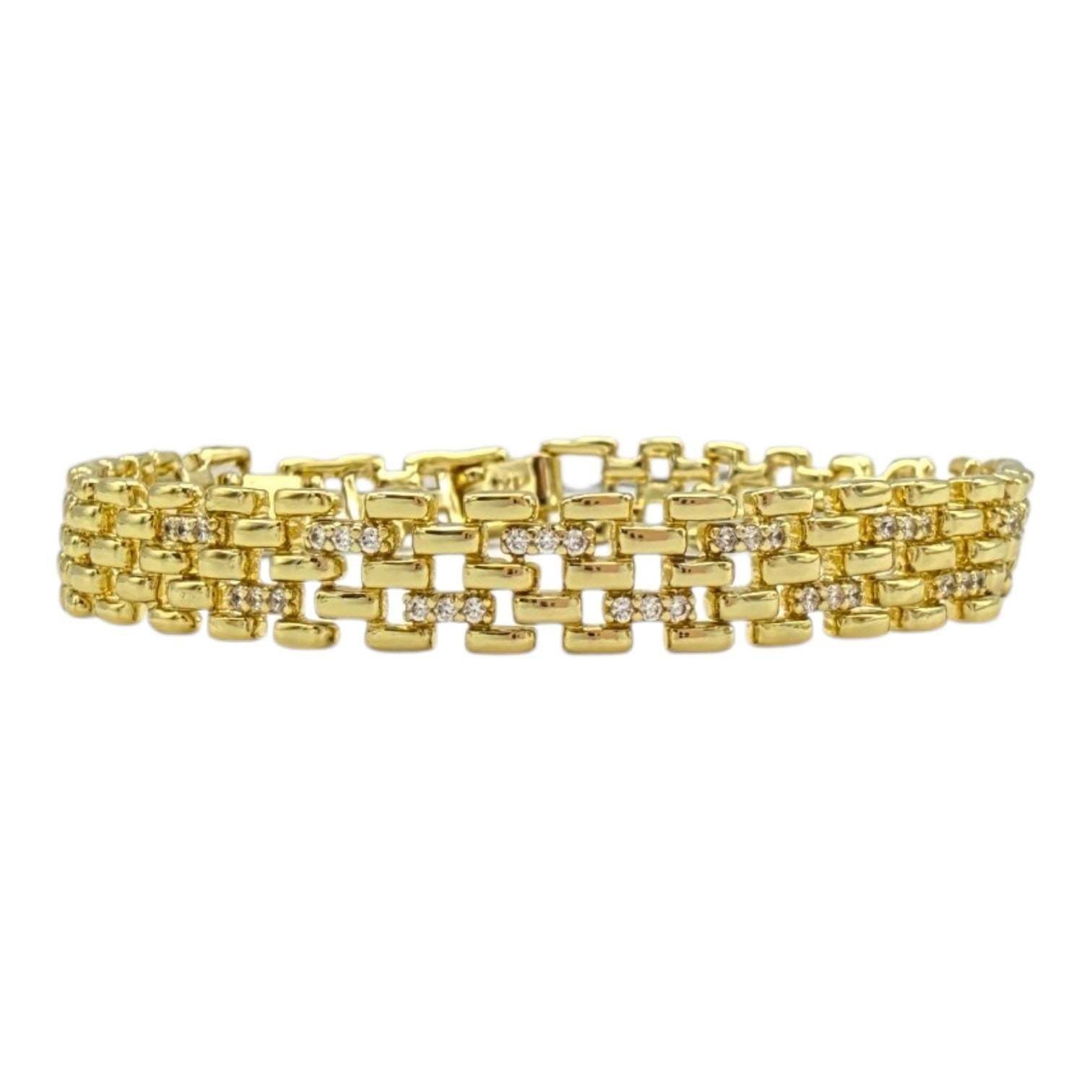Xuping 14K Zirkon Taşlı Kordon Model Gold Bileklik