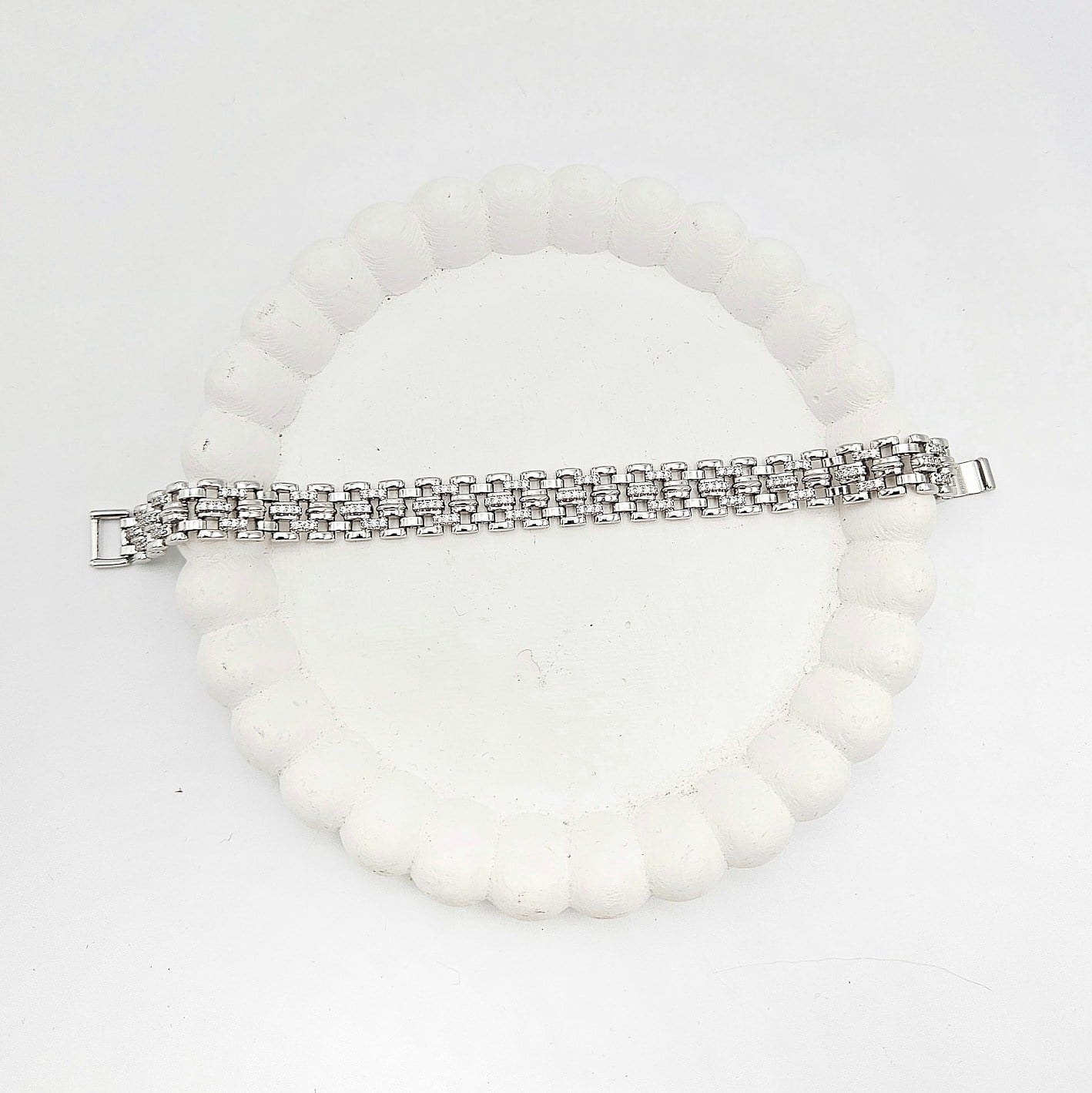 Xuping Zirkon Taşlı Kordon Model Silver Bileklik