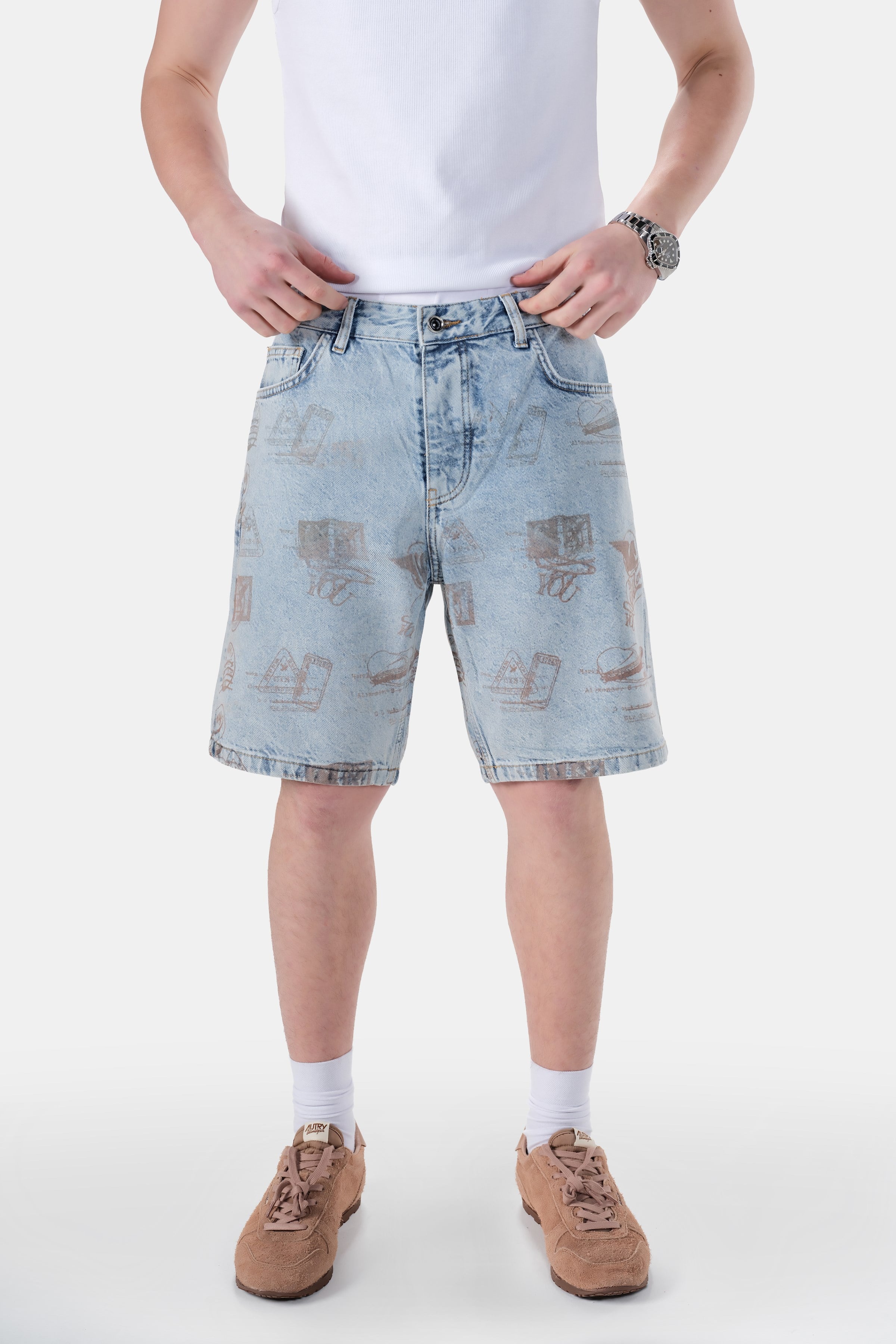 Baskılı Bermuda Fit Short