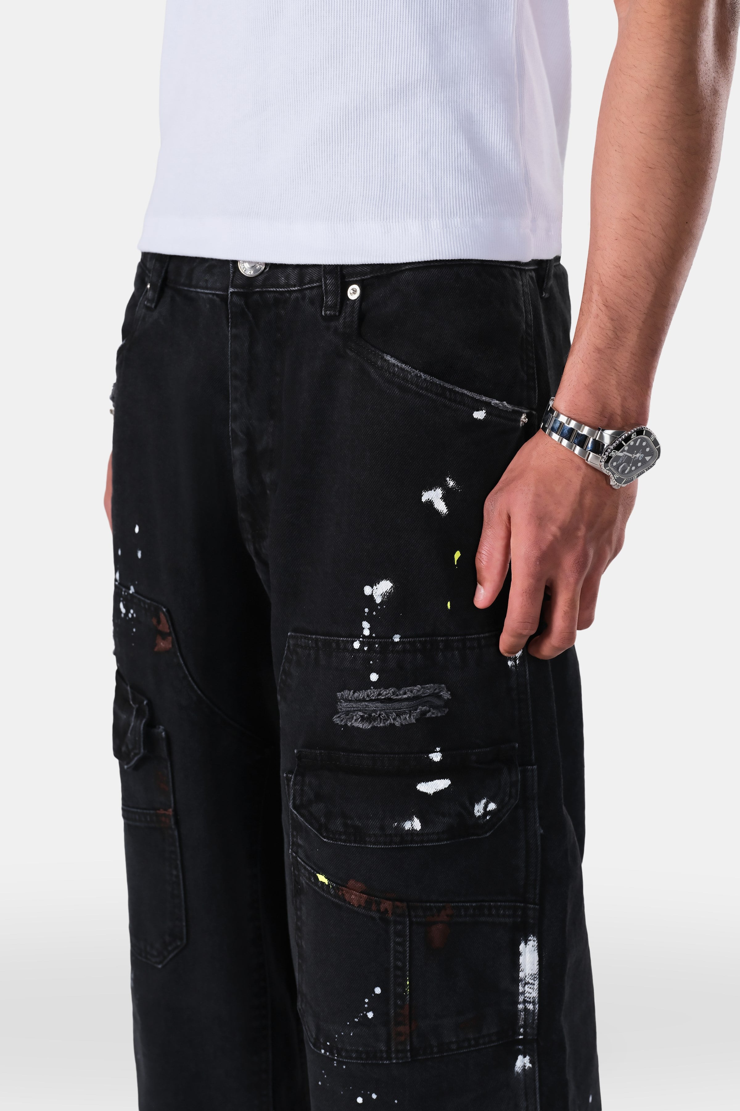 Carpenter Model Damlatma Detaylı Baggy Fit Jean