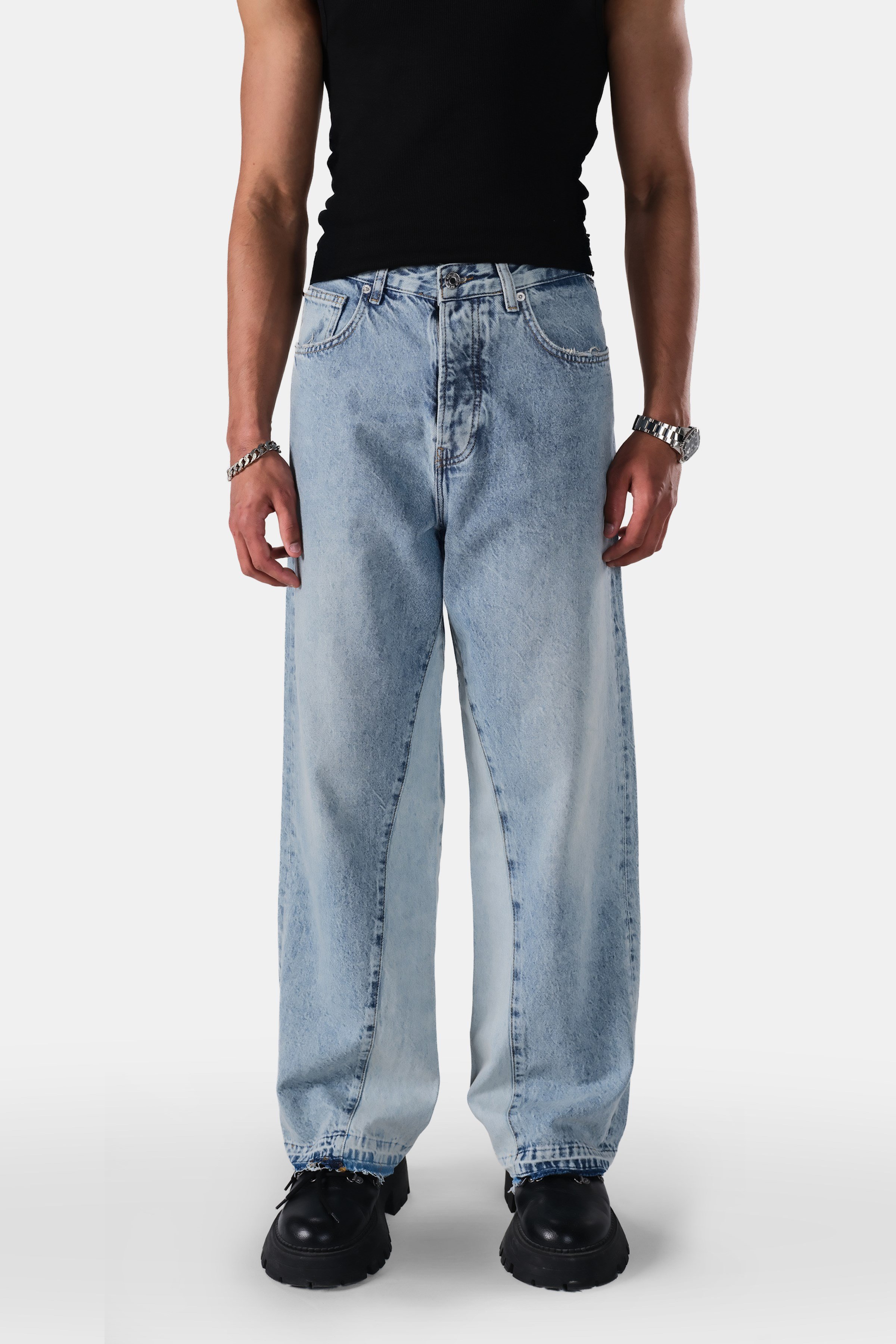 Kumaş Garnili Baggy Fit Jean