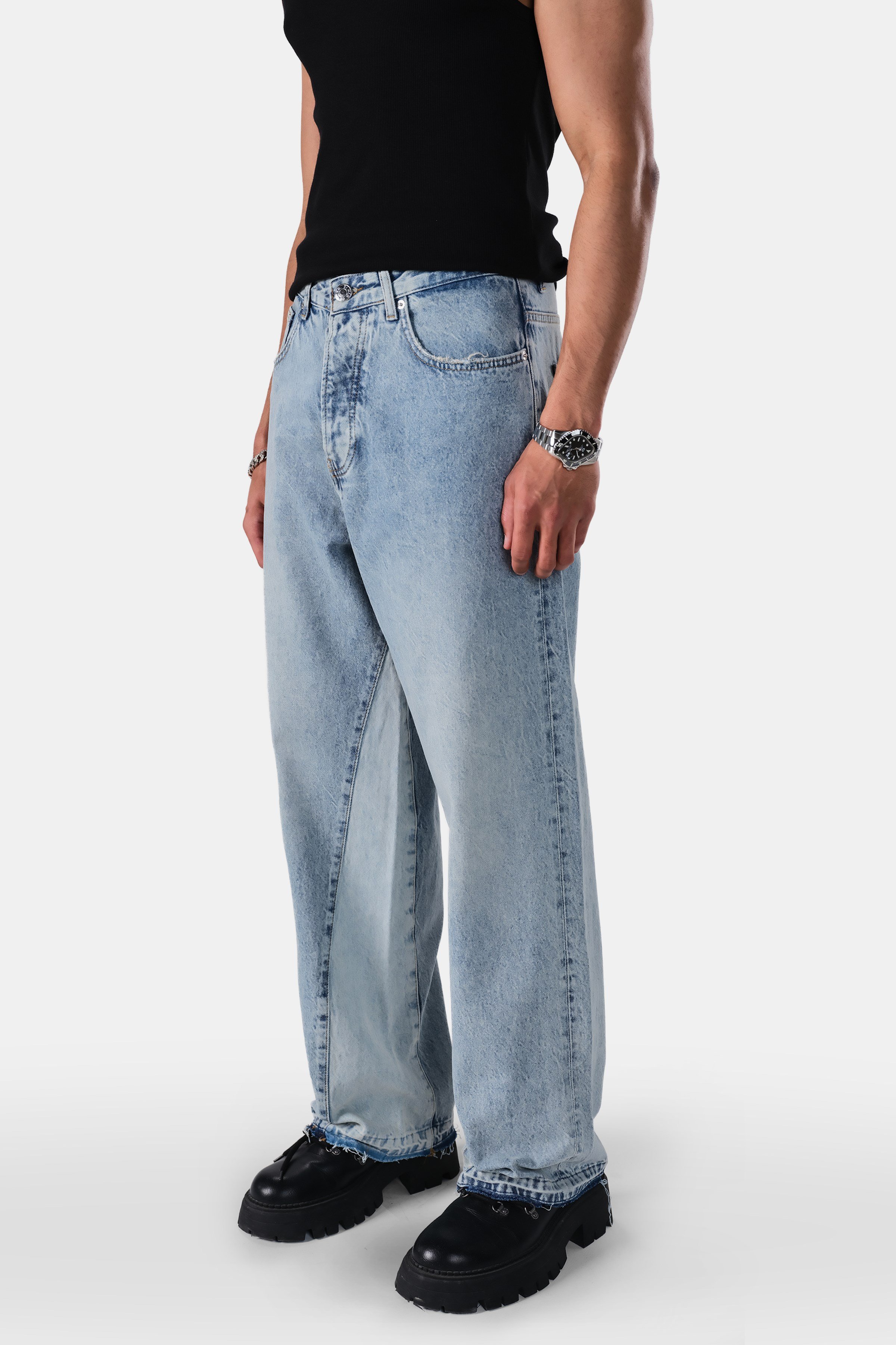 Kumaş Garnili Baggy Fit Jean