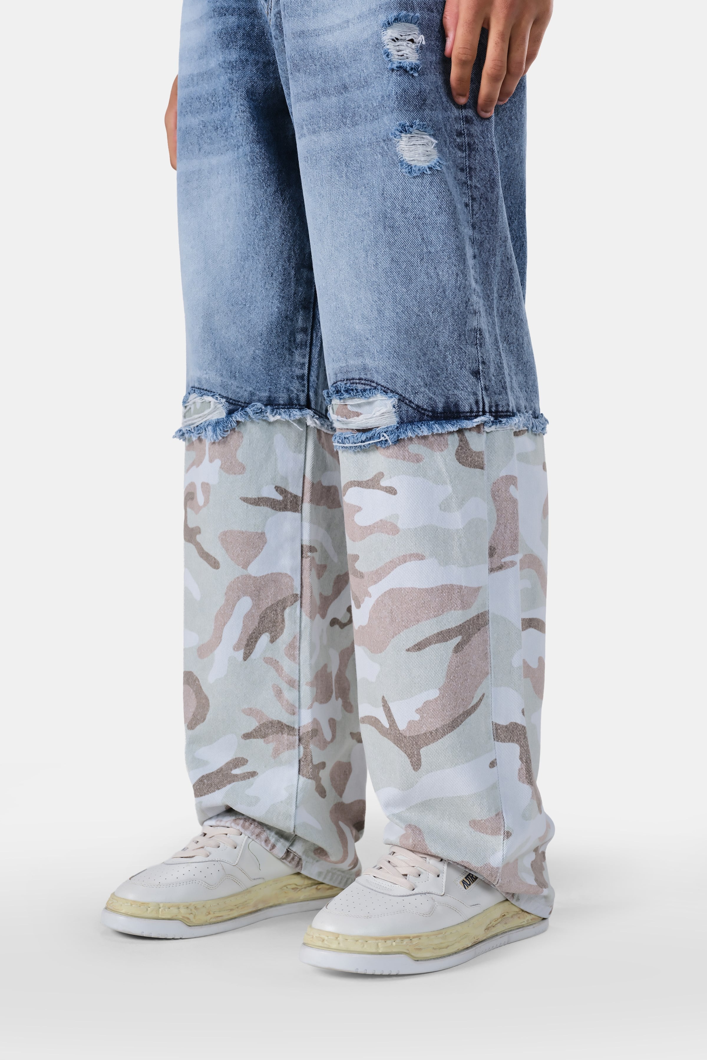 Parçalı Baggy Fit Jean